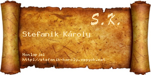 Stefanik Károly névjegykártya