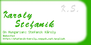 karoly stefanik business card